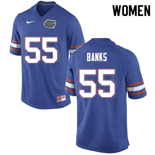 Women #55 Noah Banks Florida Gators College Football Jerseys Sale-Blue - Click Image to Close